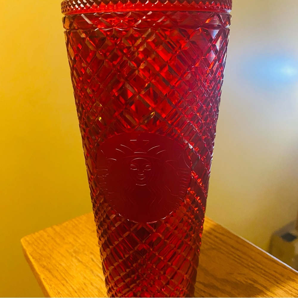 Starbucks 2021,winter holiday icy red bling studded cold cup tumbler 24oz